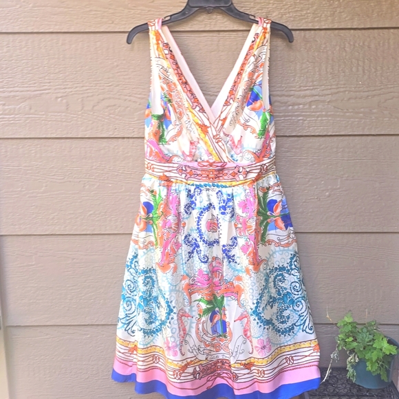 Anthropologie Collette Dinnigan Acionna seahorse print silk dress 8 - Picture 5 of 13